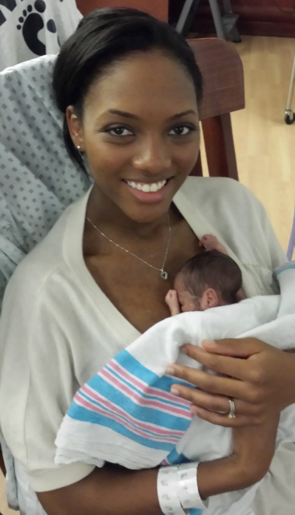 Max gets his turn with mom.