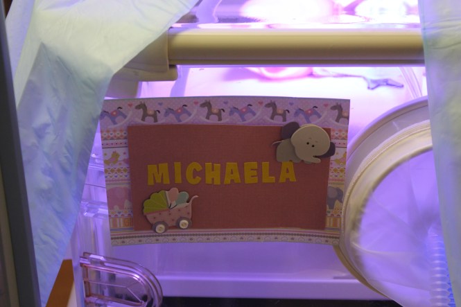 These cute name tags appeared on the babies' beds one day last week.